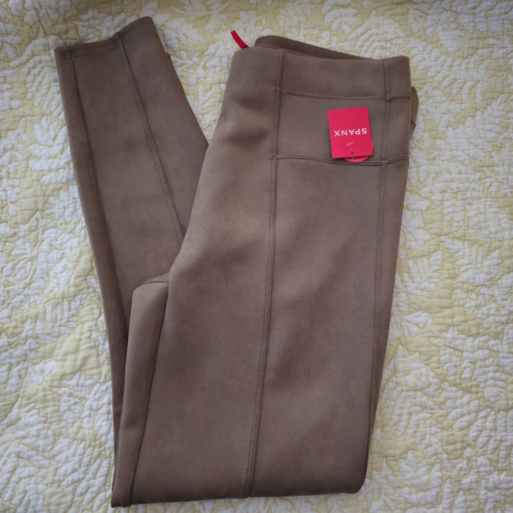 NWT - Spanx Faux Suede Leggings - XL Camel Color